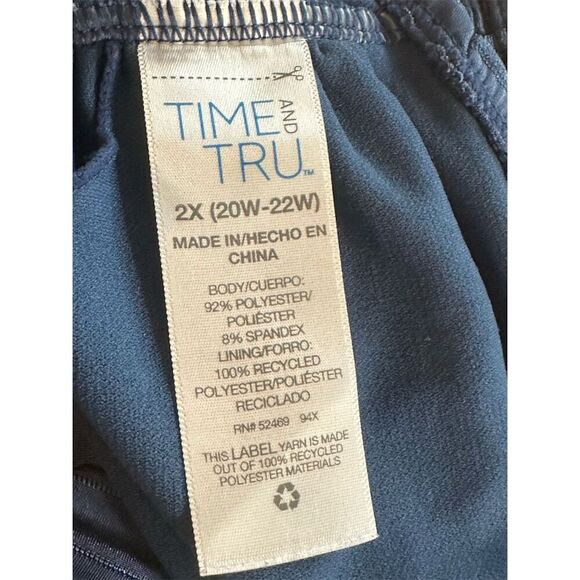 Time and Tru Women's Plus 2X Blue Lace-Up Tankini Swim Top - Picture 5 of 5